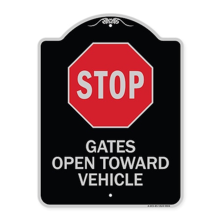 Designer Series-Stop Gates Open Toward Vehicle Black & Silver Heavy-Gauge Aluminum